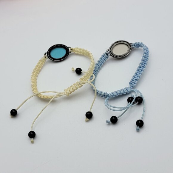 Amedeo Stone Carved Cameo Adjustable Cord Bracelet Multicolor Set Of Two OS - Picture 4 of 10